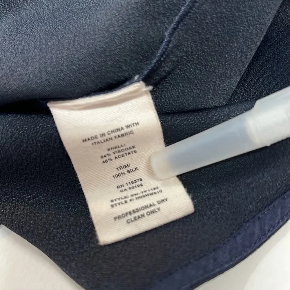 HELMUT LANG deep navy one off shoulder cap sleeve blouse SZ XS - Picture 9 of 11